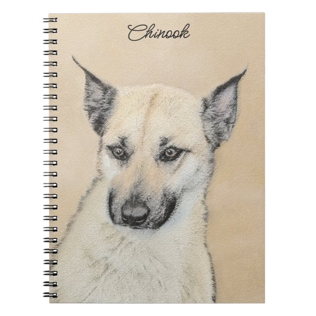 Kinook-målning (spetsar Öron) - Originalkonst Hund Anteckningsbok (Framsidan)