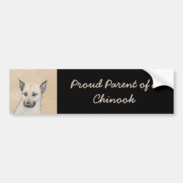 Kinook-målning (spetsar Öron) - Originalkonst Hund Bildekal (Framsidan)