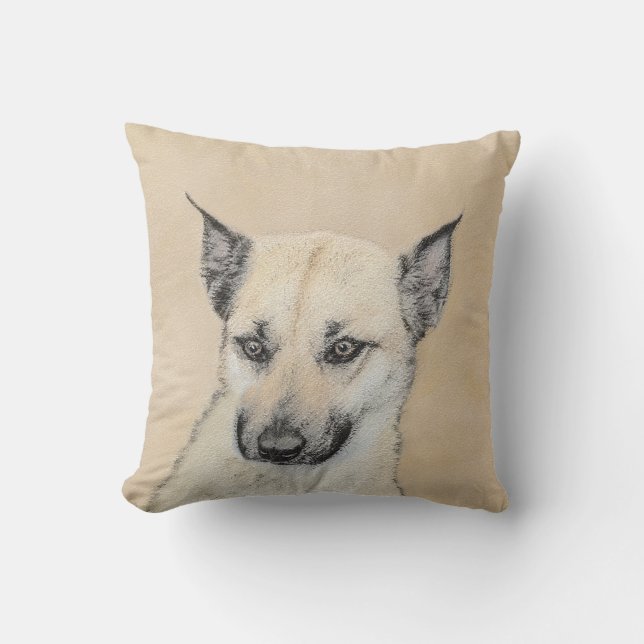 Kinook-målning (spetsar Öron) - Originalkonst Hund Kudde (Framsida)
