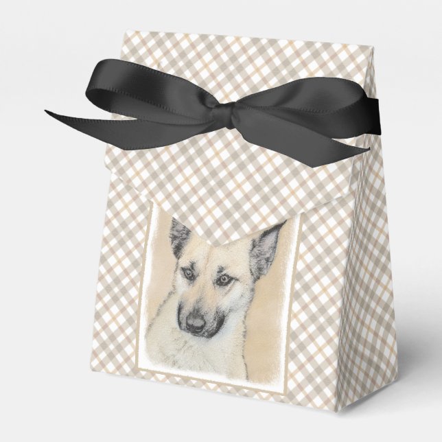 Kinook-målning (spetsar Öron) - Originalkonst Hund Presentaskar (Framsidan Sidan)