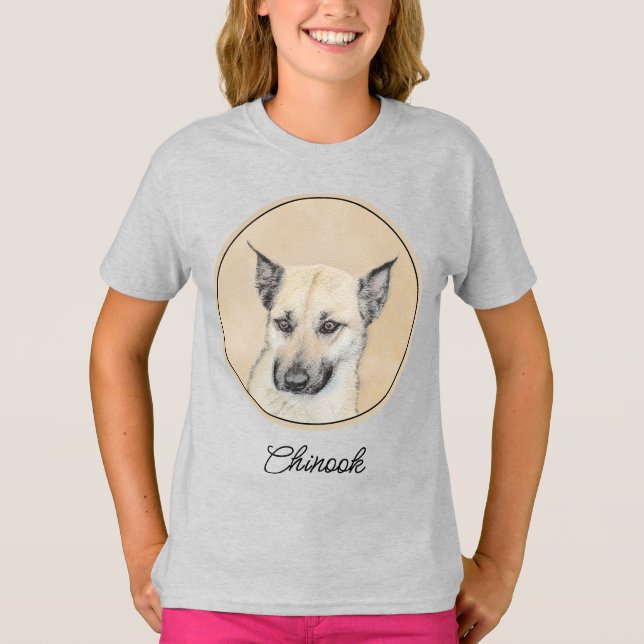 Kinook-målning (spetsar Öron) - Originalkonst Hund T Shirt (Framsida)