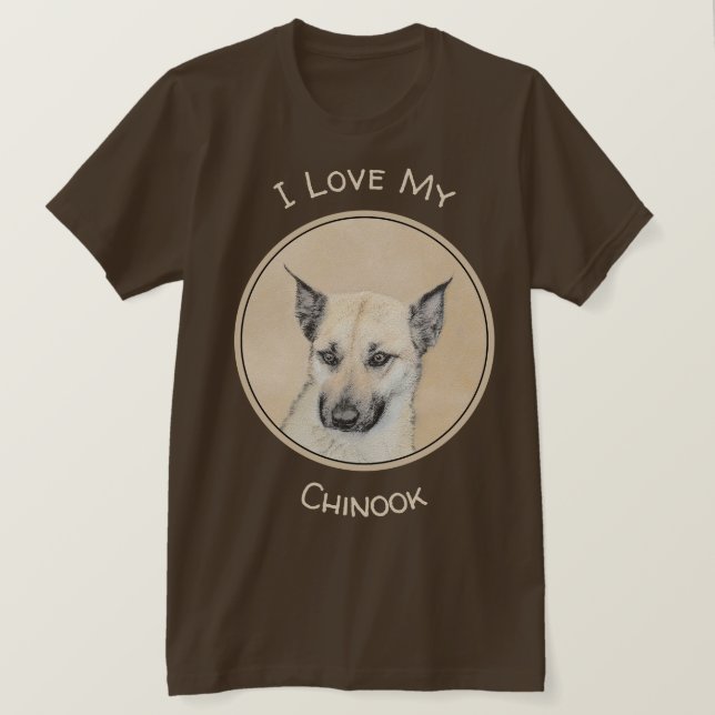 Kinook-målning (spetsar Öron) - Originalkonst Hund T Shirt (Design framsida)