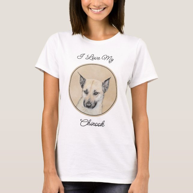 Kinook-målning (spetsar Öron) - Originalkonst Hund T Shirt (Framsida)