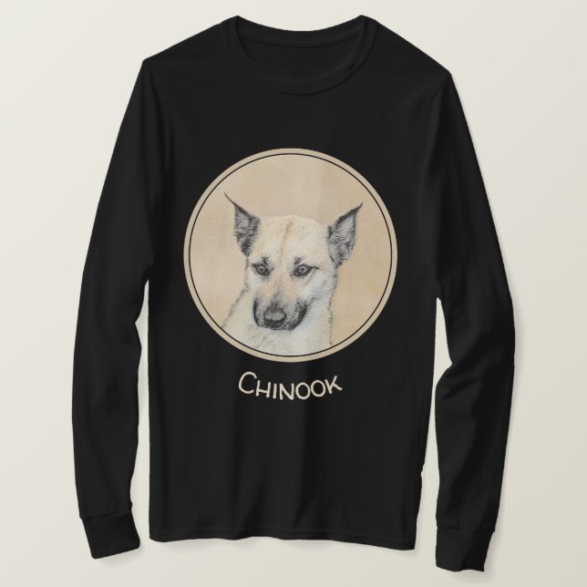 Kinook-målning (spetsar Öron) - Originalkonst Hund T Shirt (Design framsida)