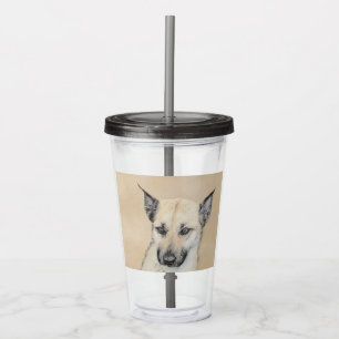 Kinook-målning (spetsar Öron) - Originalkonst Hund Take Away Mugg
