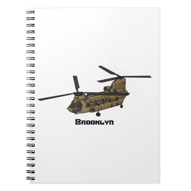 Kinook militär helikopterillustration anteckningsbok (Framsidan)