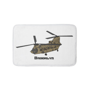 Kinook militär helikopterillustration badrumsmatta
