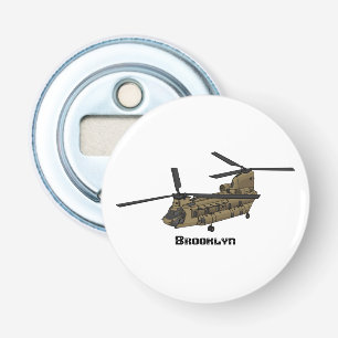 Kinook militär helikopterillustration flasköppnare