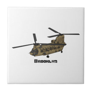 Kinook militär helikopterillustration kakelplatta
