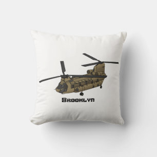 Kinook militär helikopterillustration kudde