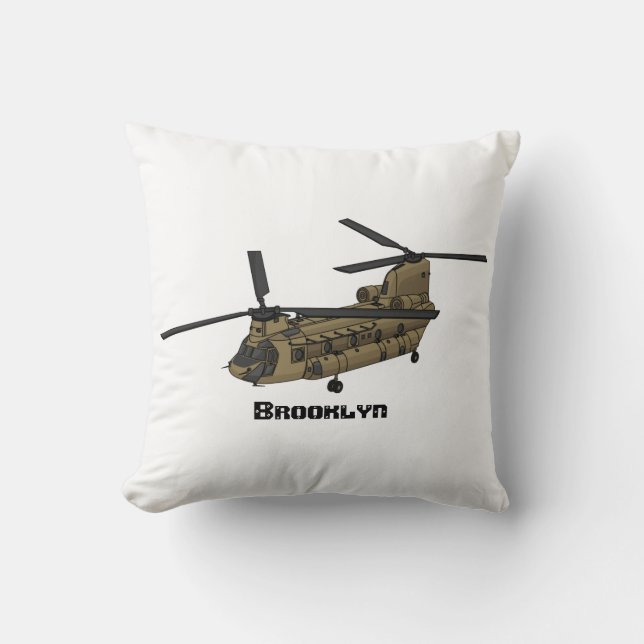 Kinook militär helikopterillustration kudde (Framsida)