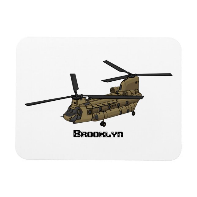 Kinook militär helikopterillustration magnet (Horisontell)