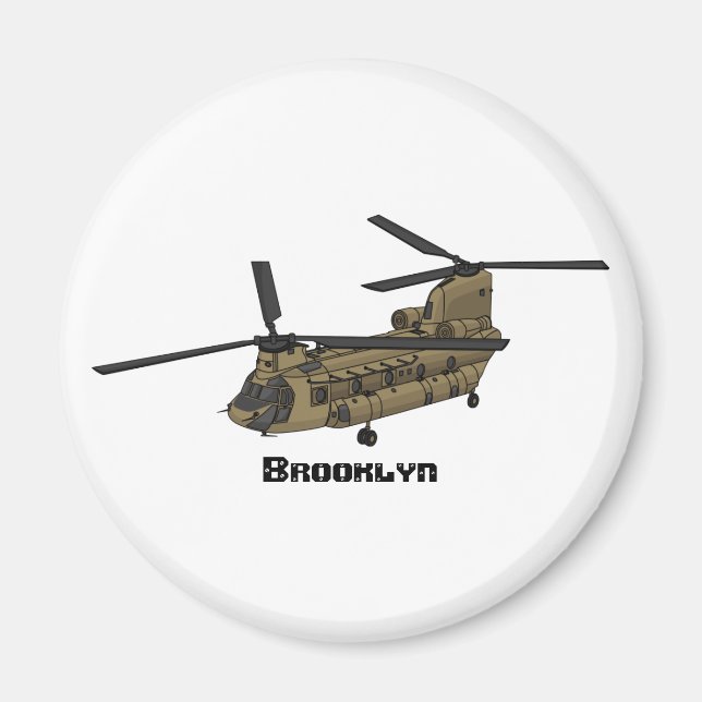 Kinook militär helikopterillustration magnet (Framsidan)