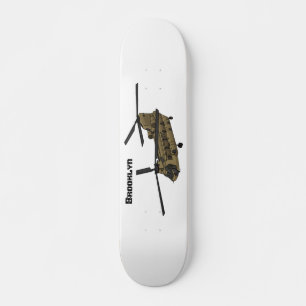 Kinook militär helikopterillustration mini skateboard bräda 18,5 cm