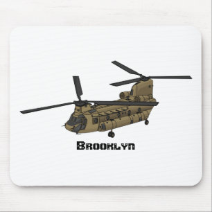 Kinook militär helikopterillustration musmatta