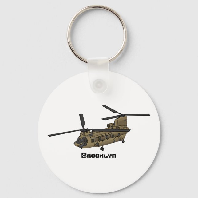 Kinook militär helikopterillustration nyckelring (Framsida)