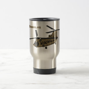 Kinook militär helikopterillustration resemugg
