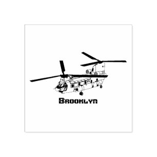 Kinook militär helikopterillustration stämpel