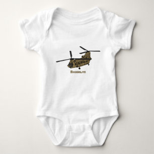 Kinook militär helikopterillustration t shirt