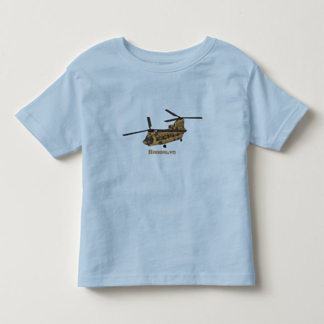 Kinook militär helikopterillustration t shirt (Framsida)