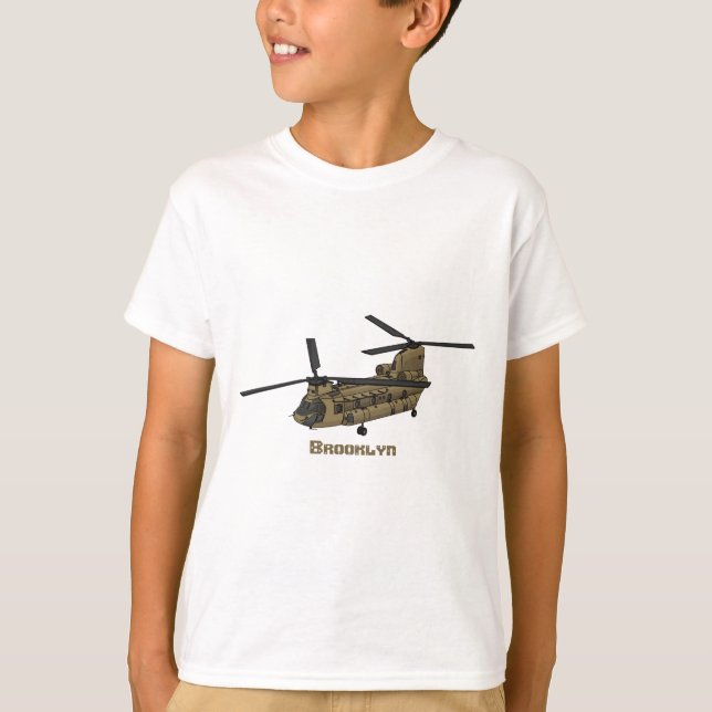 Kinook militär helikopterillustration t shirt (Framsida)