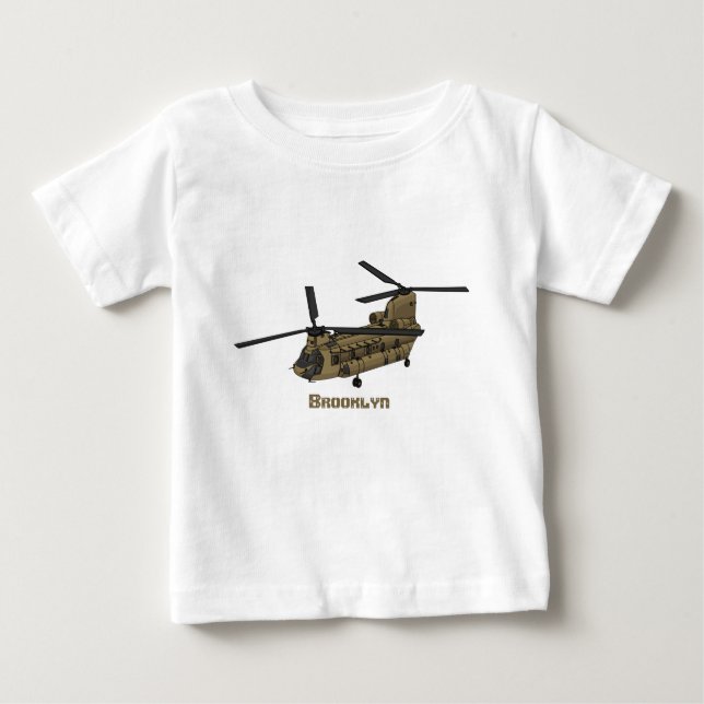 Kinook militär helikopterillustration t shirt (Framsida)