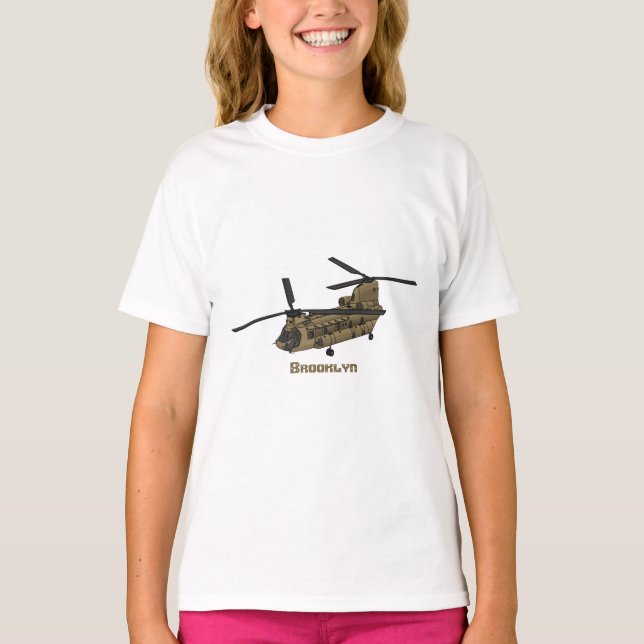 Kinook militär helikopterillustration t shirt (Framsida)