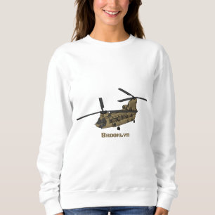 Kinook militär helikopterillustration t shirt