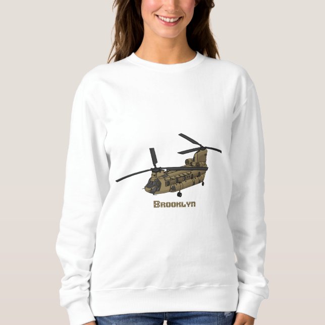 Kinook militär helikopterillustration t shirt (Framsida)