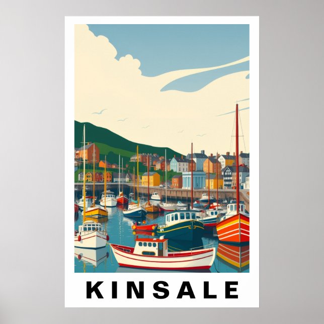 Kinsale hamn Irland Vintage reskonst Poster (Framsidan)