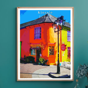 Kinsale Kork Ireland Retro Stil Poster