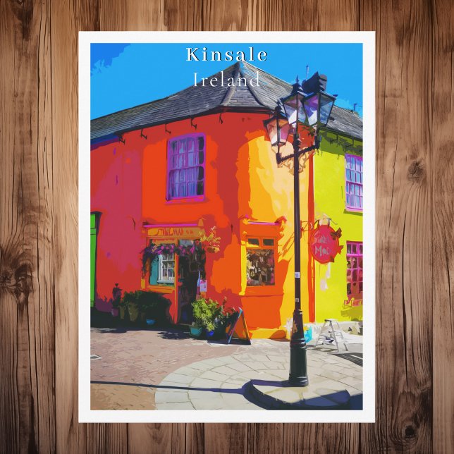 Kinsale Kork Ireland Retro Stil Vykort (Kinsale Cork Ireland Retro Style Postcard
)