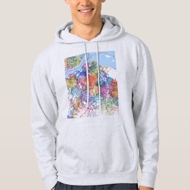 Kinshasa DR Congo City Map Hoodie (Framsida)