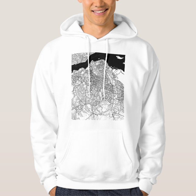 Kinshasa DR Kongo Karta Hoodie (Framsida)