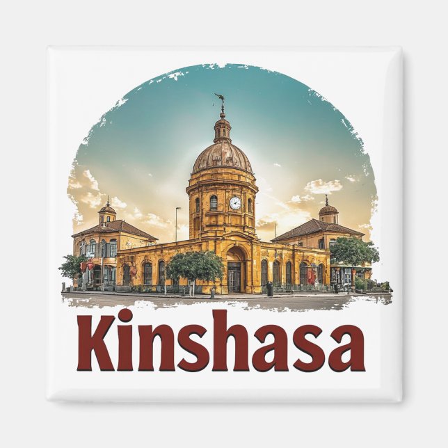 Kinshasa DR Kongo Resa Minne För Världsresenärer Magnet (Framsidan)