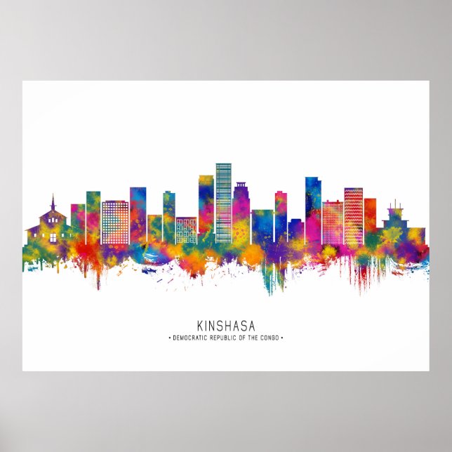 Kinshasa DR Kongo Skyline Poster (Framsidan)
