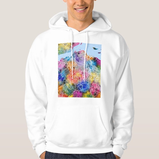 Kinshasa DR Kongo Stadskarta Hoodie (Framsida)