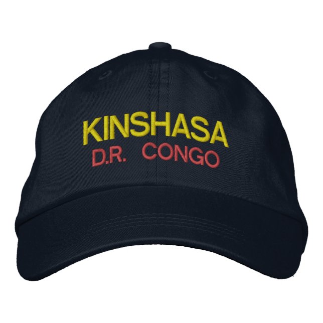 Kinshasa - Kongo Emboidred Hat Broderad Keps (Framsida)