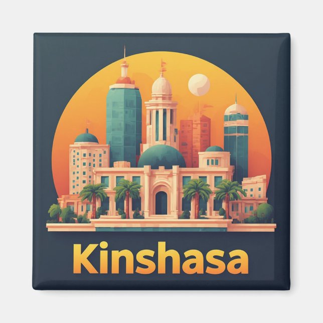Kinshasa Kongo Resa Present För Besökare 🗺️ Magnet (Framsidan)