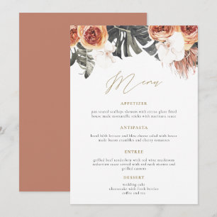KINSLEY Boho Terracotta Blommigt Bröllop Dinner Me Meny