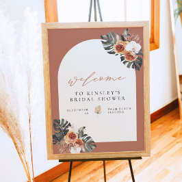 KINSLEY Boho Terracotta Bröllopsfest Välkomstskylt Poster
