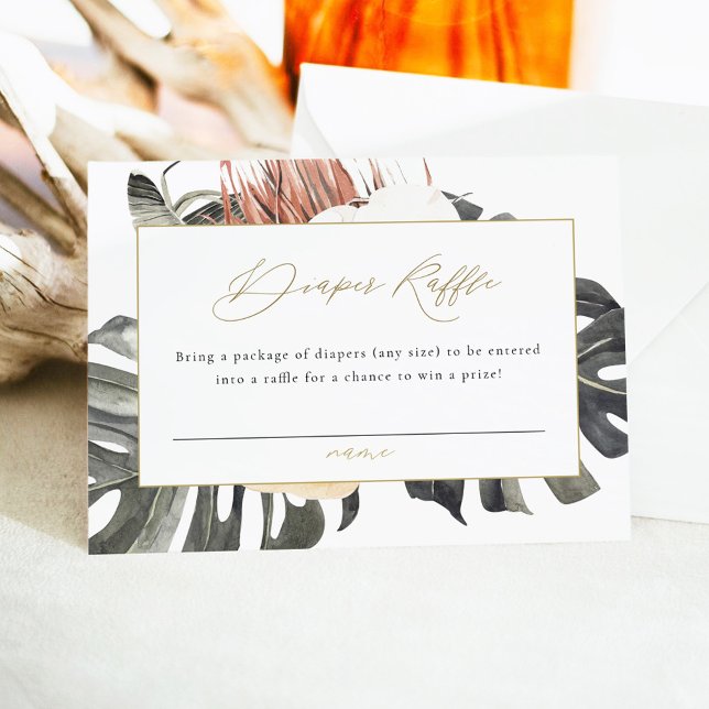 KINSLEY Boho Terracotta Diaper Raffle Biljett Inbjudningar (Skapare uppladdad)