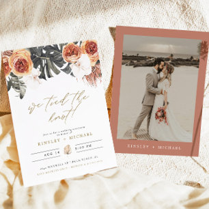 KINSLEY Boho Terrakotta Vi Knöt Knuten Elopement Inbjudningar