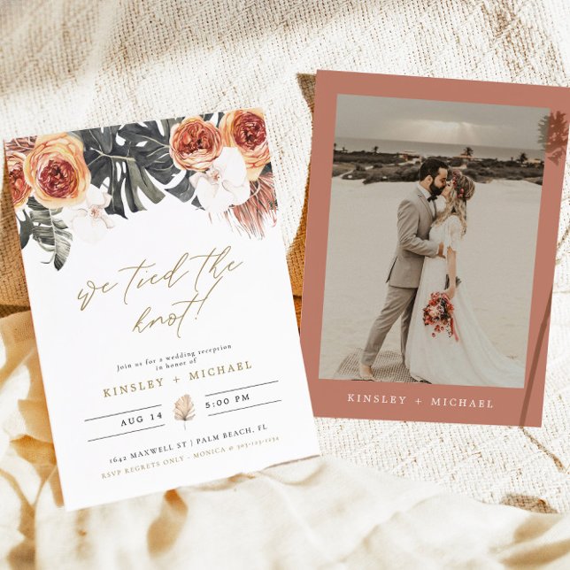 KINSLEY Boho Terrakotta Vi Knöt Knuten Elopement Inbjudningar (Skapare uppladdad)