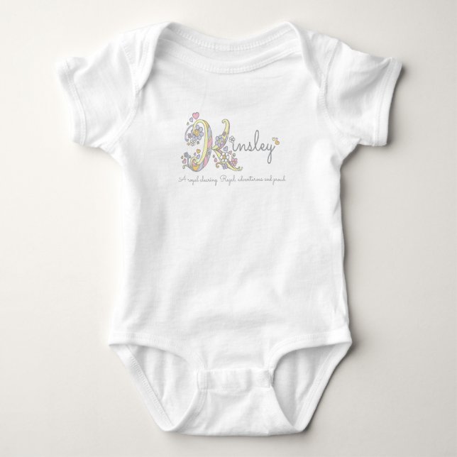 Kinsley-flickorna namn och personlig baby t-shirt (Framsida)