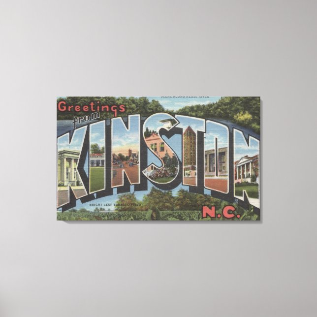 Kinston, North Carolina - Large Brev Scenes Canvastryck (Framsida)