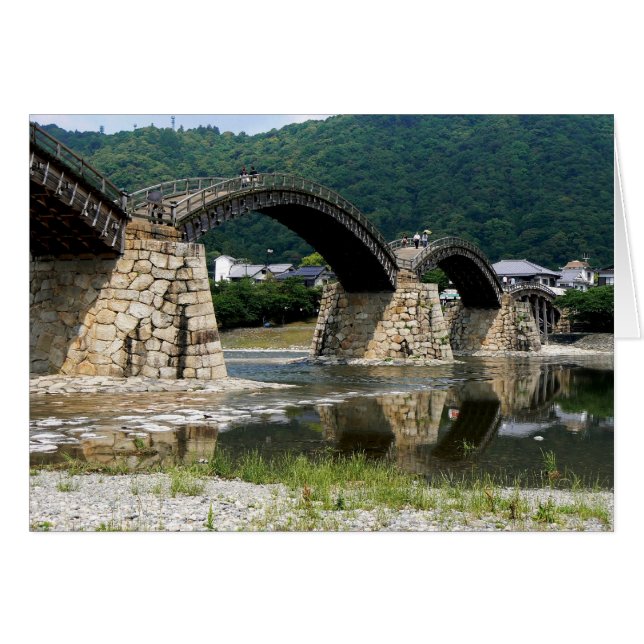 Kintai Bridge i Iwakuni i Japan Hälsningskort (Framsidan Horizontal)