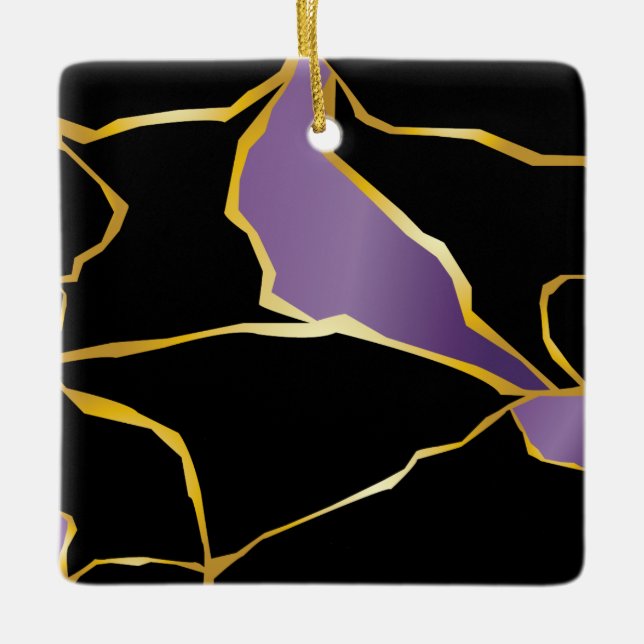 Kintsugi Amethyst Accents Ceramic Ornament (Framsida)