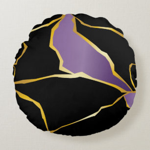 Kintsugi Amethyst Accents Rund Kudde