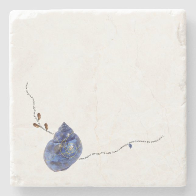 Kintsugi blue snigel säsongsbunden dikt reparation stenunderlägg (Framsidan)
